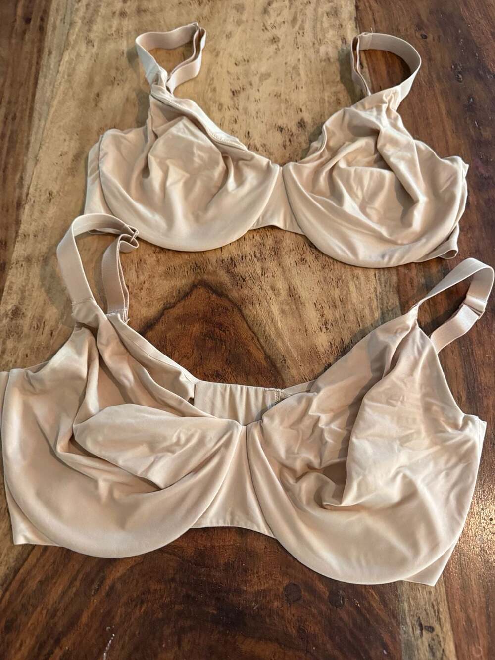 2 SKIMS Smoothing Intimates Unlined Full Coverage Bras Sand 36DDD